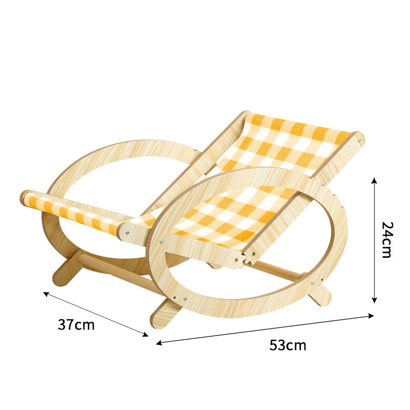 Adjustable Wooden Pet Hammock Lounge Chair