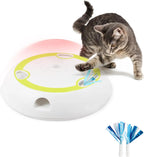 Automatic Pop-Up Feather Cat Toy with Rotating Track