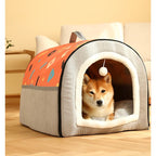 2-in-1 Foldable Pet Cave Bed – 3 Styles, 5 Sizes