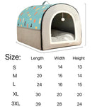 2-in-1 Foldable Pet Cave Bed – 3 Styles, 5 Sizes