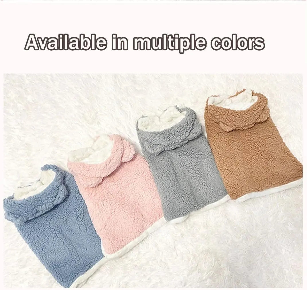 Sherpa Pet Cape Blanket with Hood – 5 Colors, 3 Sizes