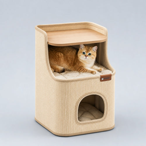 2-in-1 Sisal Cat House and Bedside Table | ALDERKIN