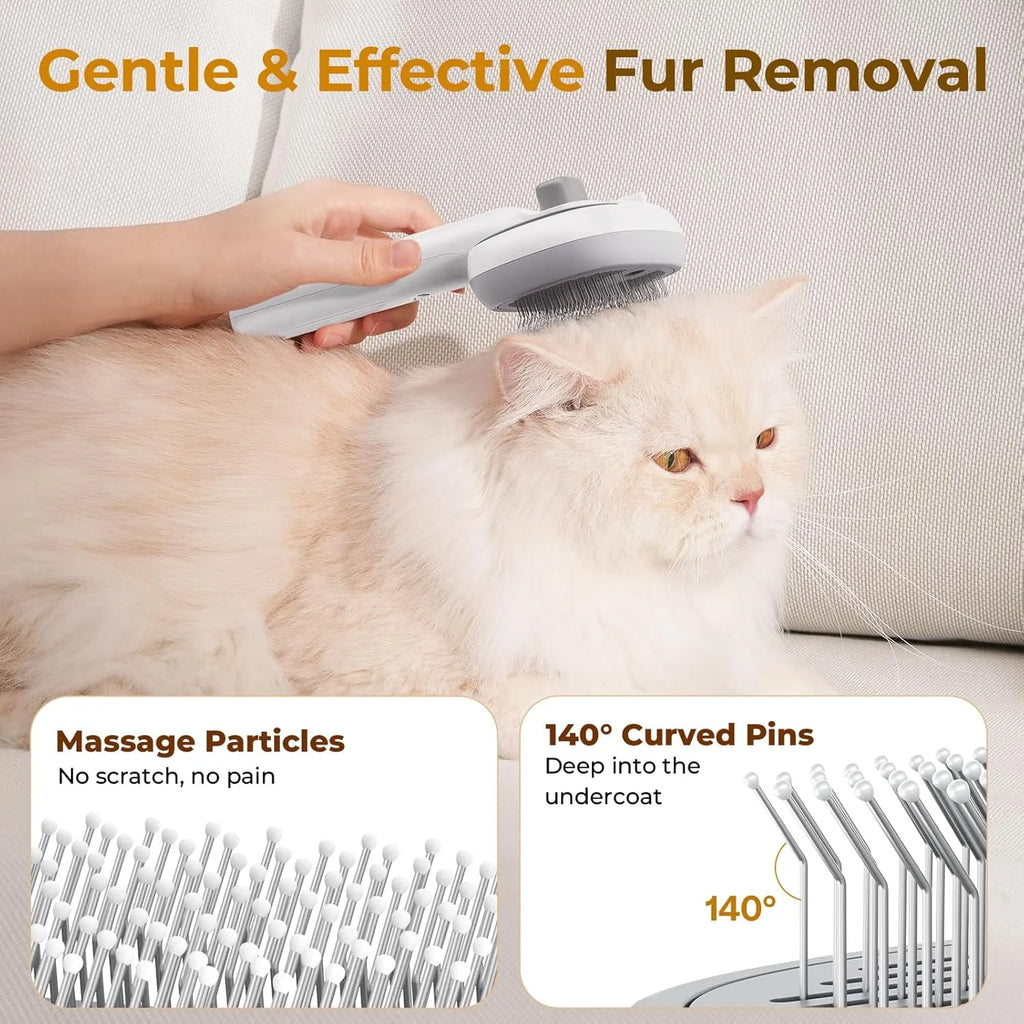 Rechargeable Cool-Mist Self-Cleaning Pet Brush – 2 Colors