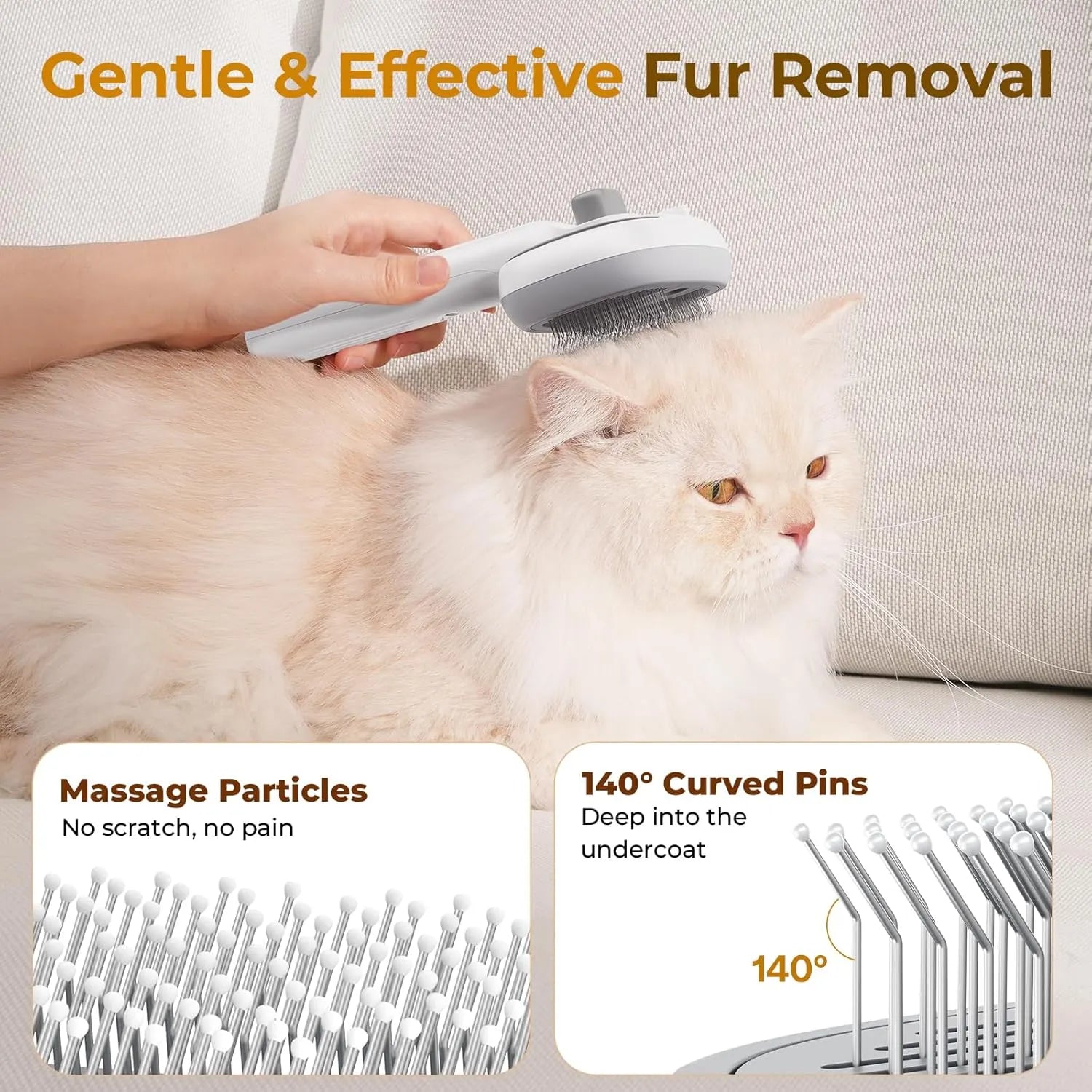 Rechargeable Cool-Mist Self-Cleaning Pet Brush – 2 Colors