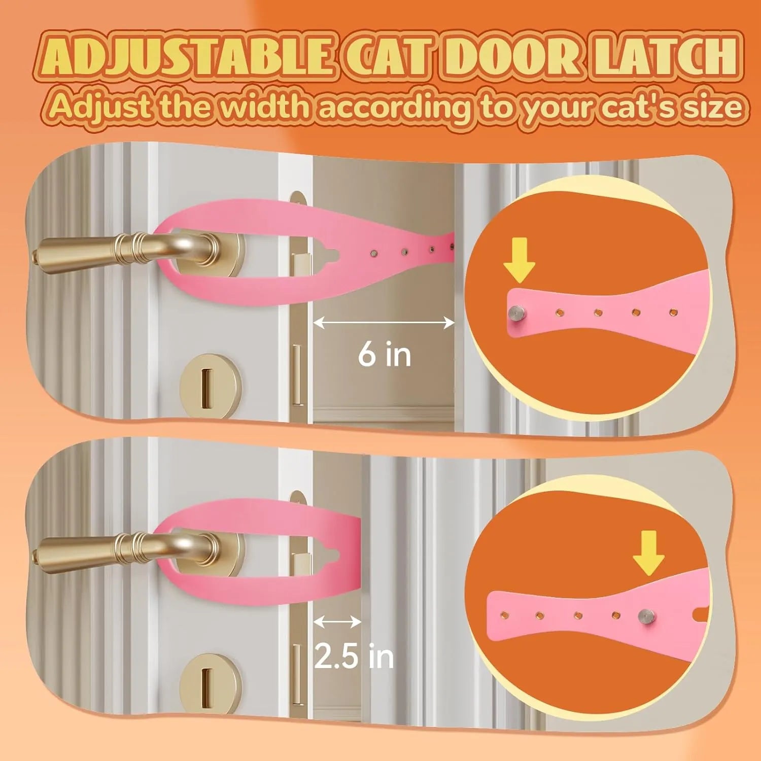 Adjustable Cat Door Latch in 1-, 2- & 4-Piece Sets