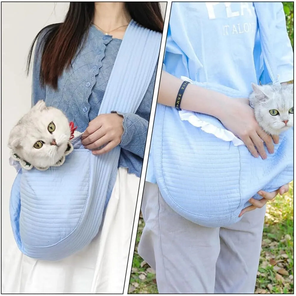 Quilted Pet Sling Carrier for Cats & Small Dogs – S to L