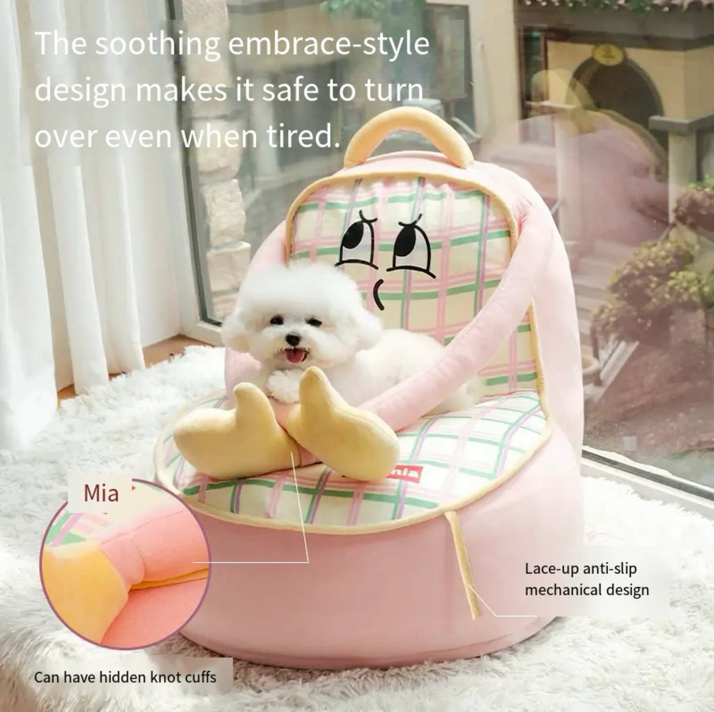 Cartoon Plush Pet Sofa Bed – 2 Colors, 3 Sizes