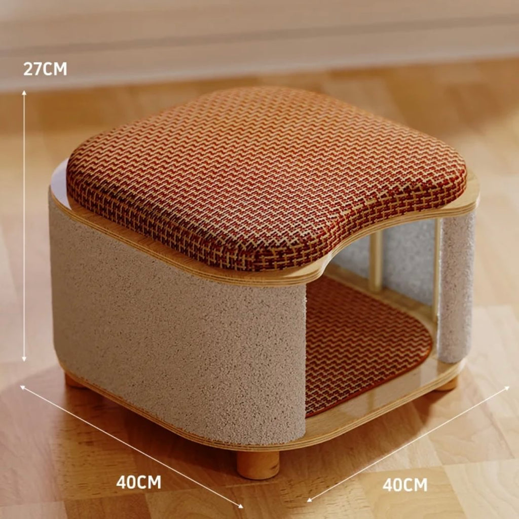 Two-Level Cat Nest Stool with Scratching Posts