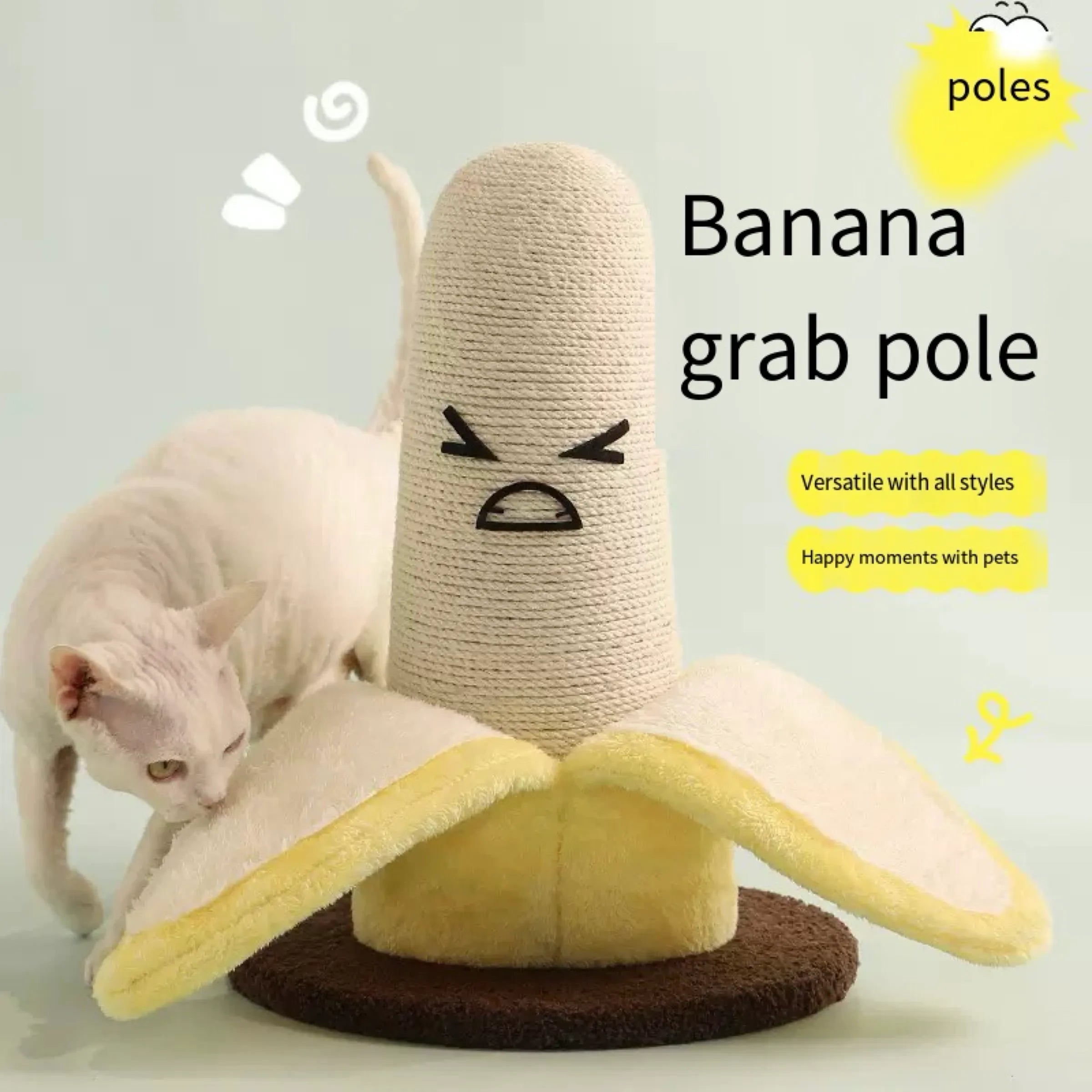 Banana-Shaped Sisal Cat Scratching Post