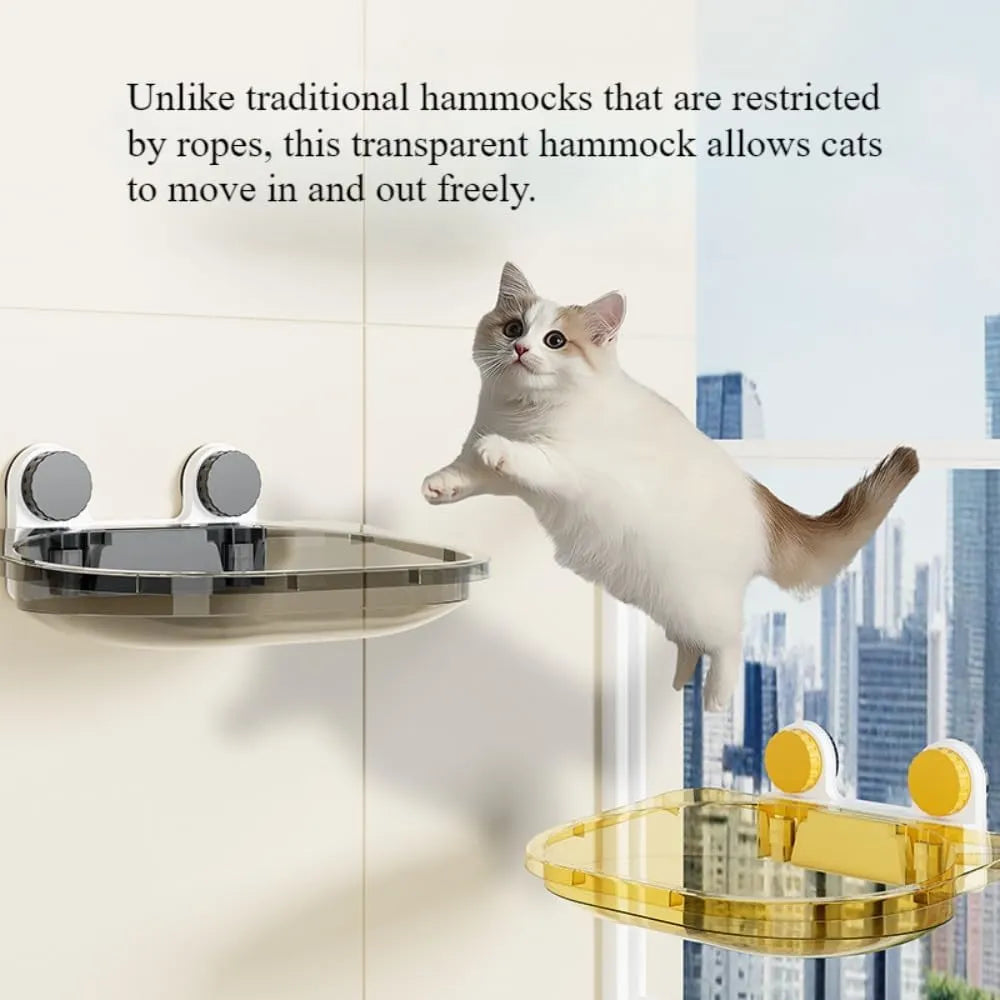 Clear Window-Mounted Cat Hammock – 2 Colors