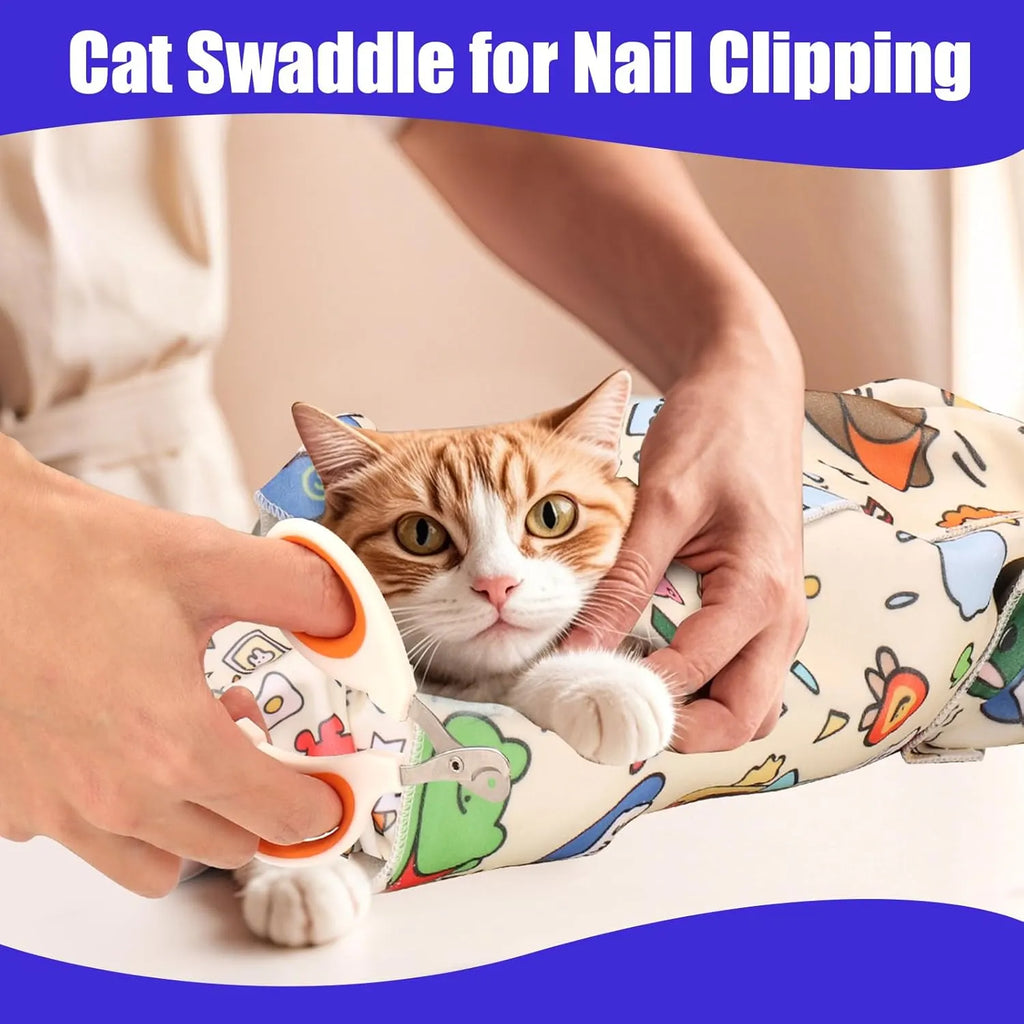 Cat Grooming Wrap for Nail Trimming – M & L, 10 Styles