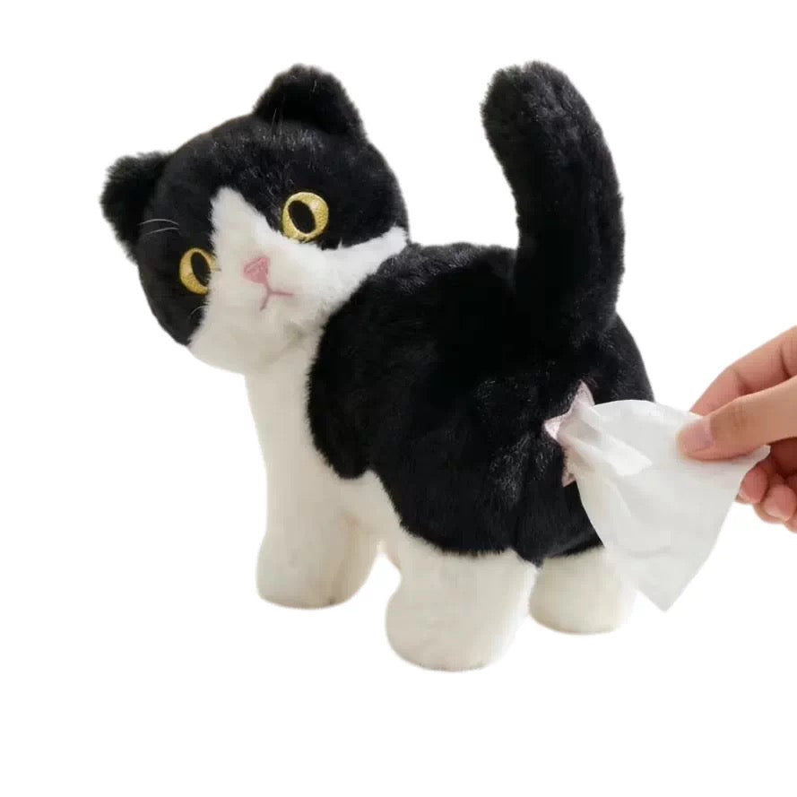 Plush Black Cat Tissue Box Dispenser – 1 or 2 Pack