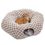 Washable Plush Donut Cat Tunnel Bed – 5 Designs