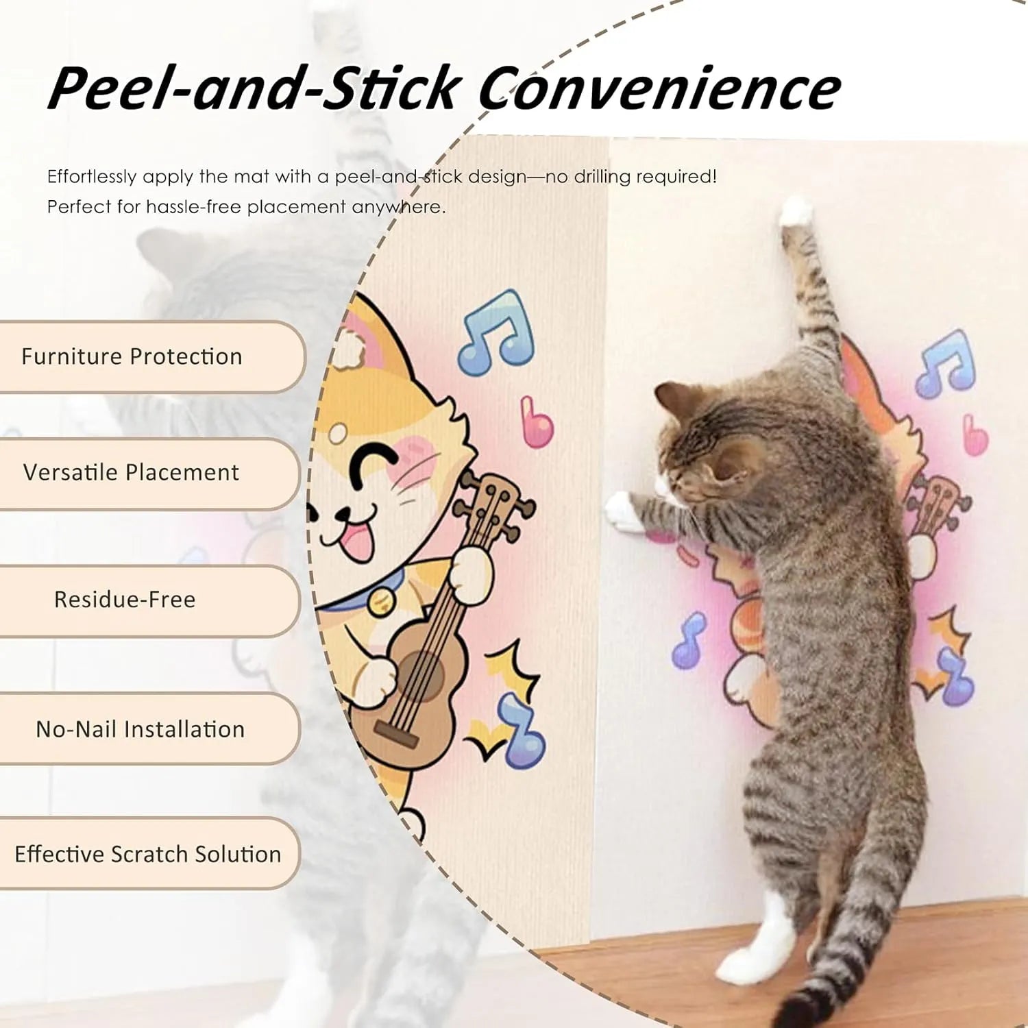 Decorative Wall-Mounted Cat Scratching Panel – 8 Designs