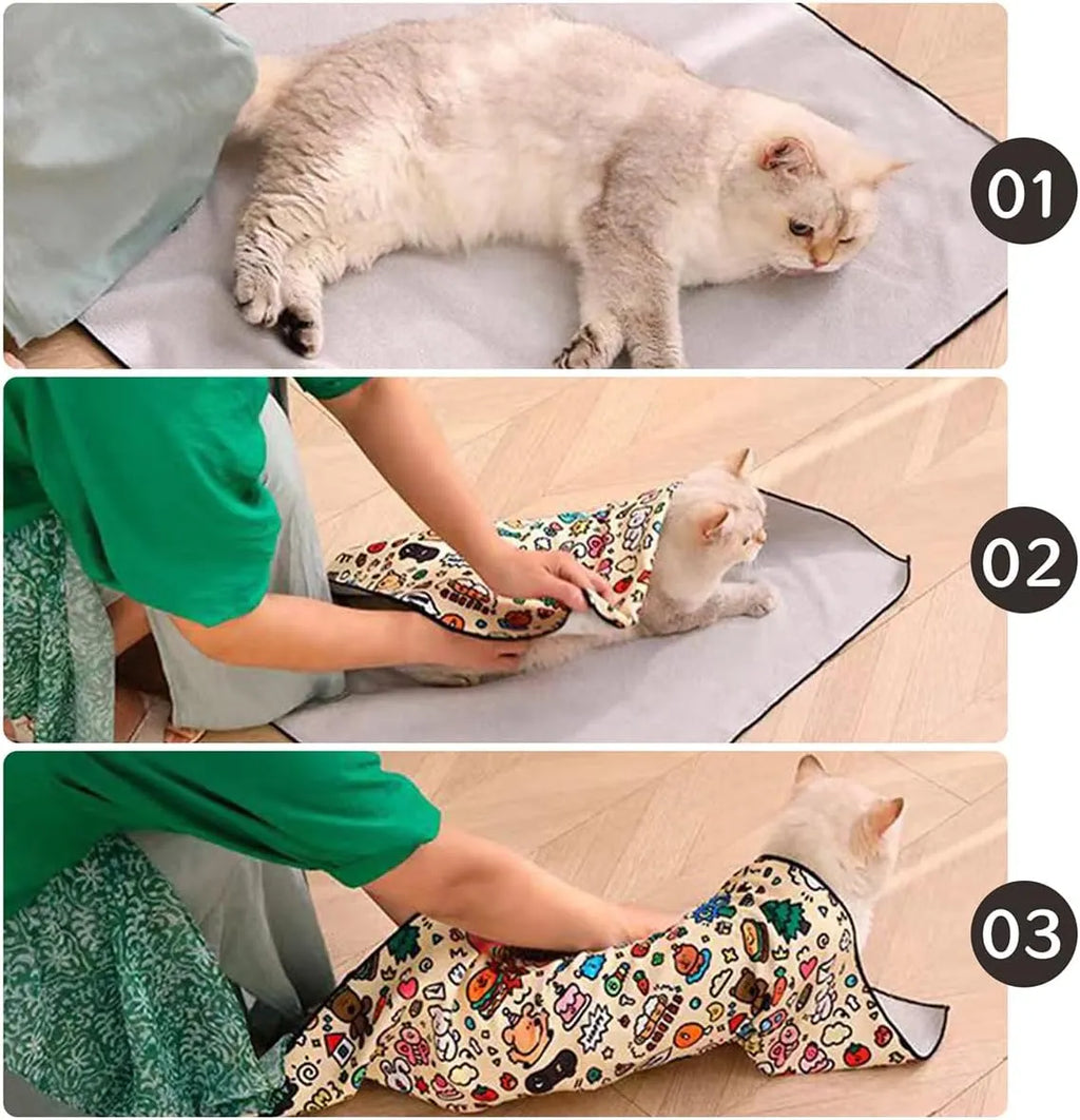 Cat Grooming Wrap for Nail Trimming – M & L, 10 Styles