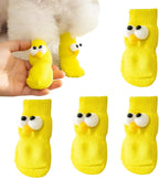 Non-Slip Dog Socks – 4-Piece Set, 8 Styles, 3 Sizes