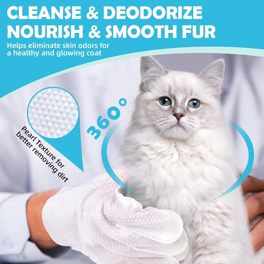 Disposable Pet Cleaning Glove Wipes – 6 Count