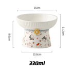 Cute Printed Raised Ceramic Cat Bowl – 4 Designs