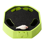 Interactive Rotating Mouse Track Cat Toy with Felt Scratcher