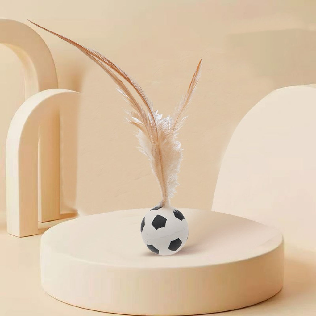 Bouncy Feather Sports Ball Toys for Indoor Cats