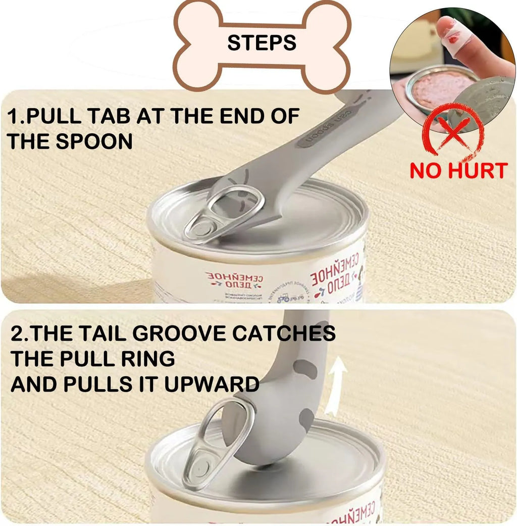 3-in-1 Pet Food Can Lid, Opener & Spoon