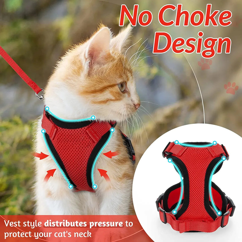 Adjustable Cat Harness Vest for Walking