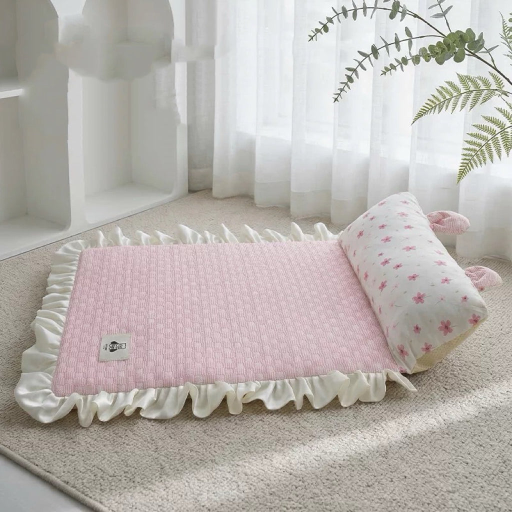 Ice-Silk Pet Cooling Mat with Pillow – 5 Styles