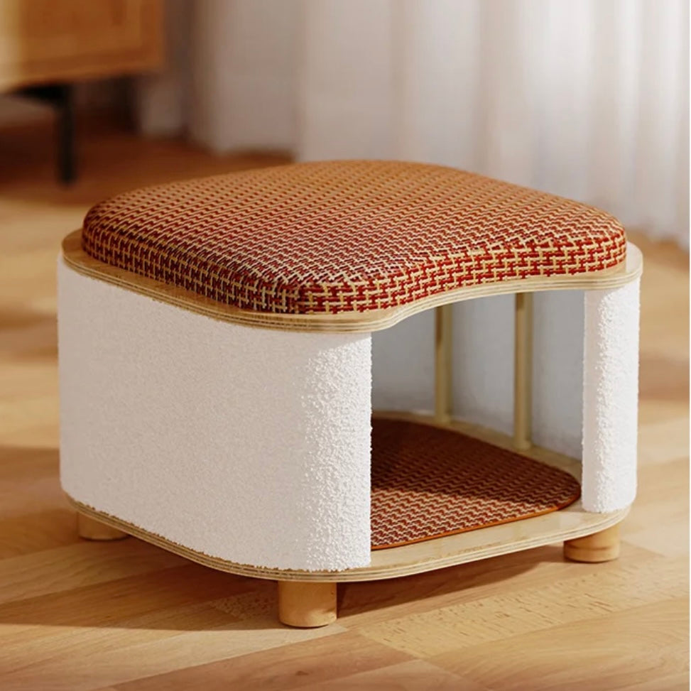 Two-Level Cat Nest Stool with Scratching Posts