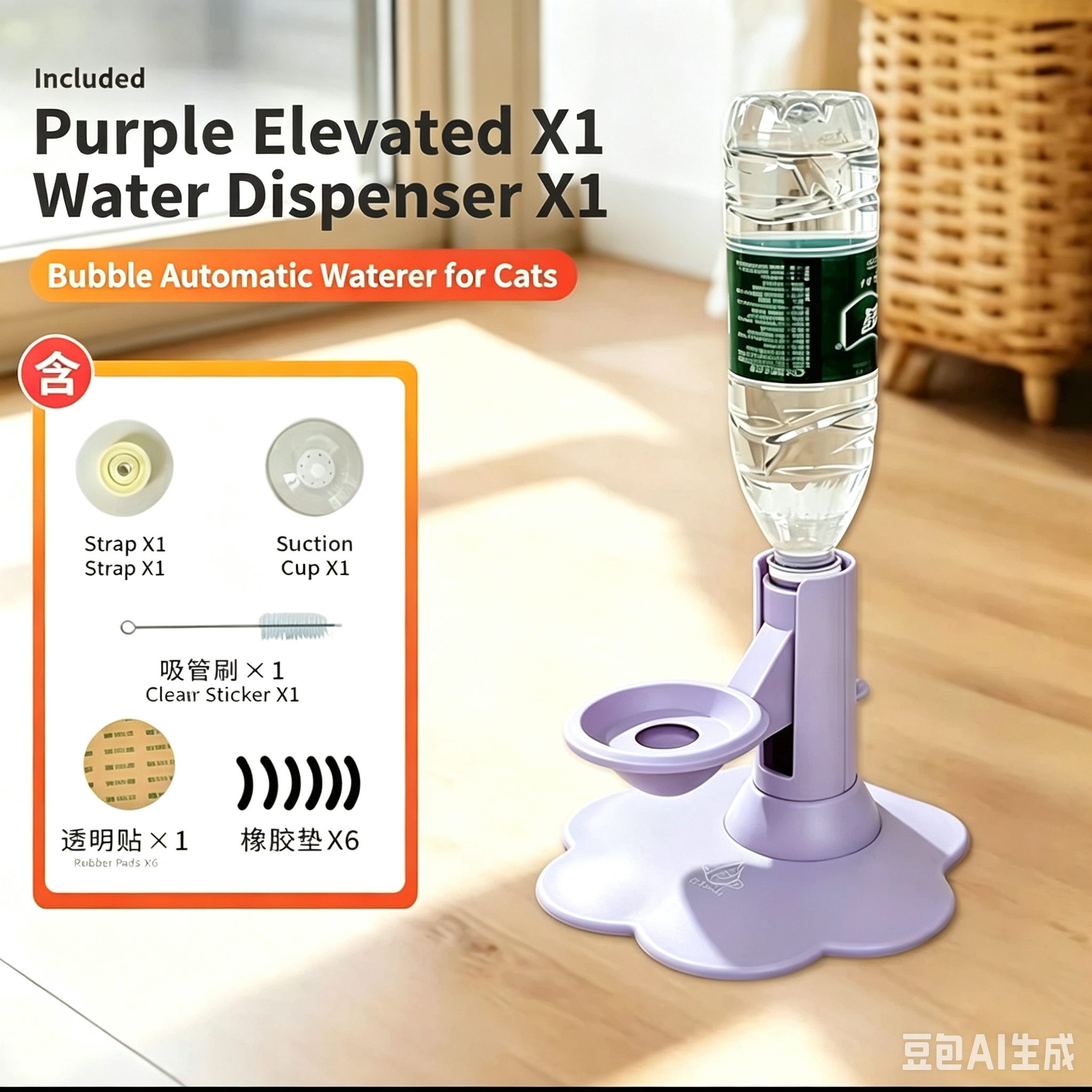 Gravity Pet Water Dispenser Stand – With or Without Bottle