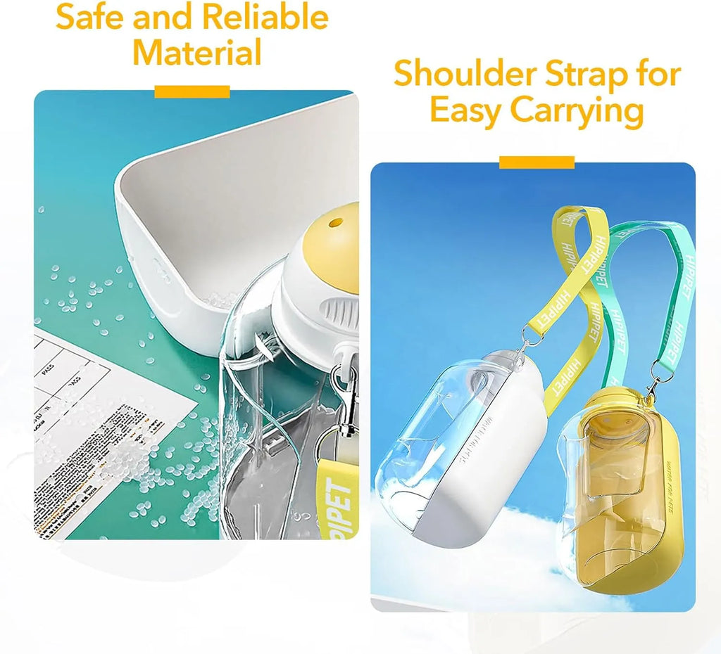 Large-Capacity Dog Travel Water Bottle with Drinking Bowl