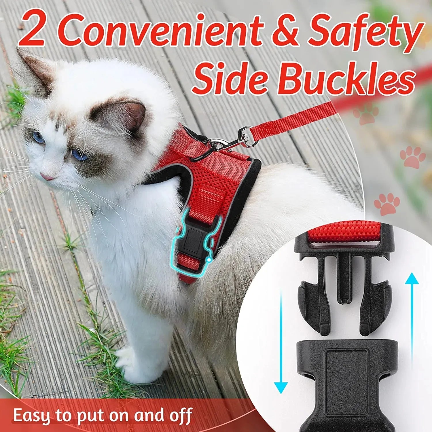 Adjustable Cat Harness Vest for Walking