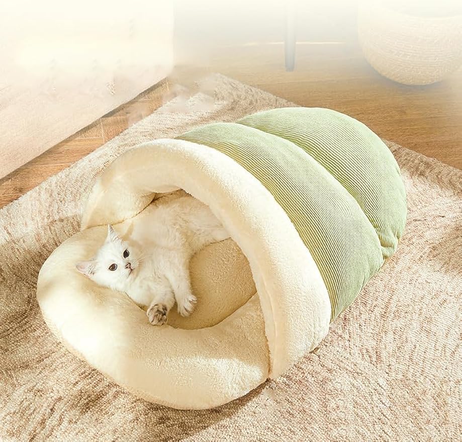 Plush Cave Pet Bed for Cats & Small Dogs – 2 Styles, 5 Sizes
