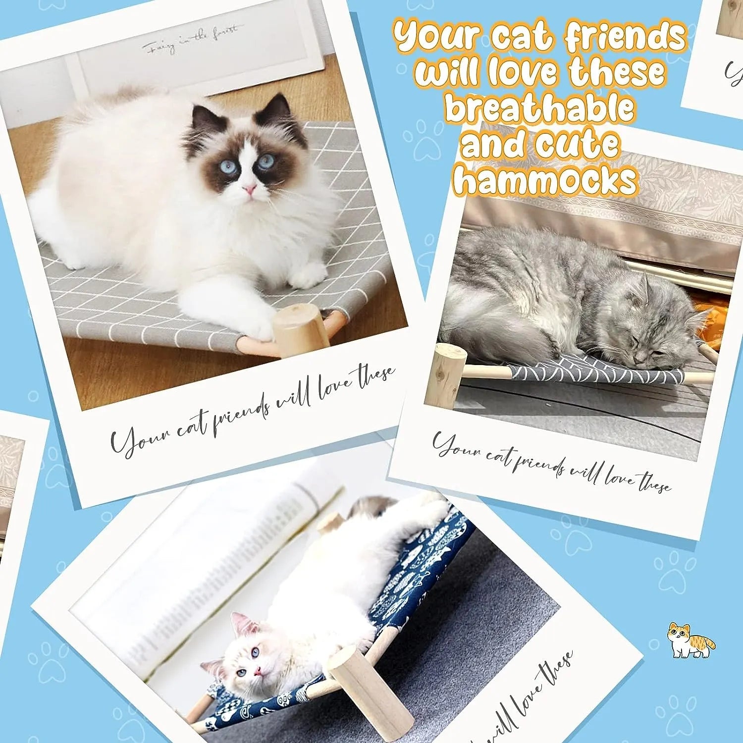 Elevated Hammock Bed for Cats & Small Dogs