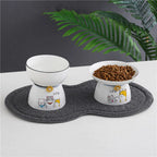 Raised Ceramic Cat Food & Water Bowls – Single or Set