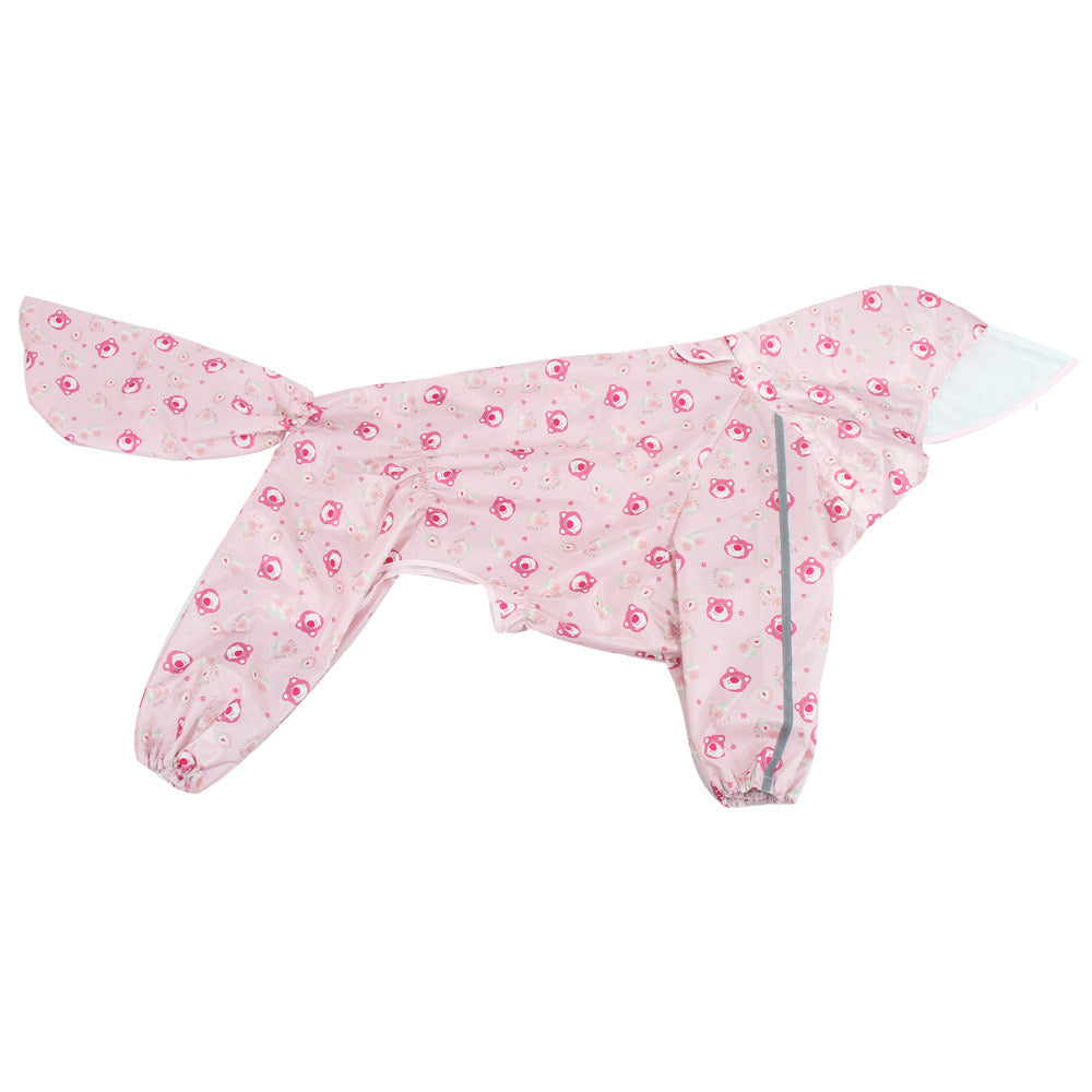 Full-Coverage Large Dog Raincoat with Clear-Brim Hood