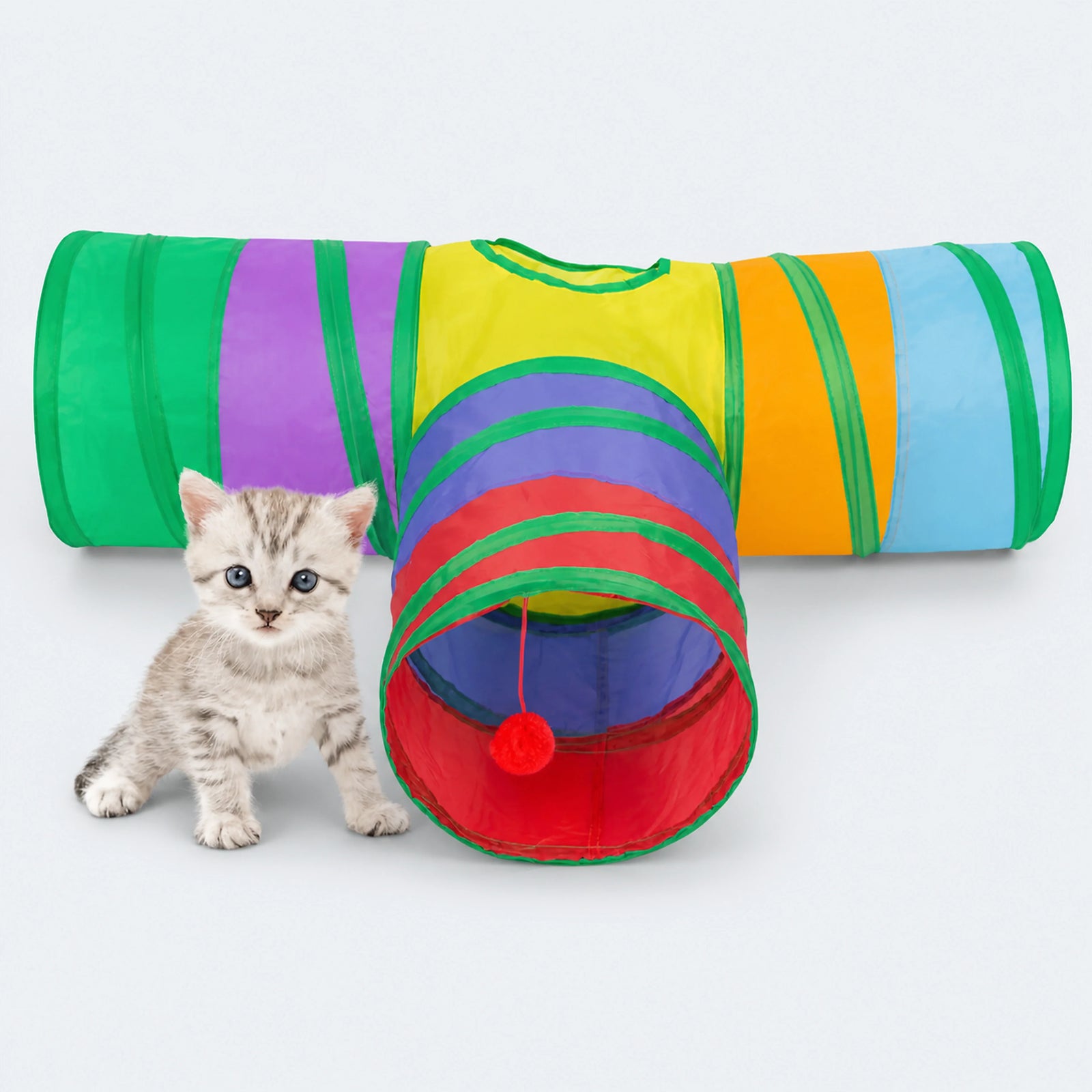 3-Way Collapsible Cat Tunnel with Play Ball – 7 Styles | ALDERKIN