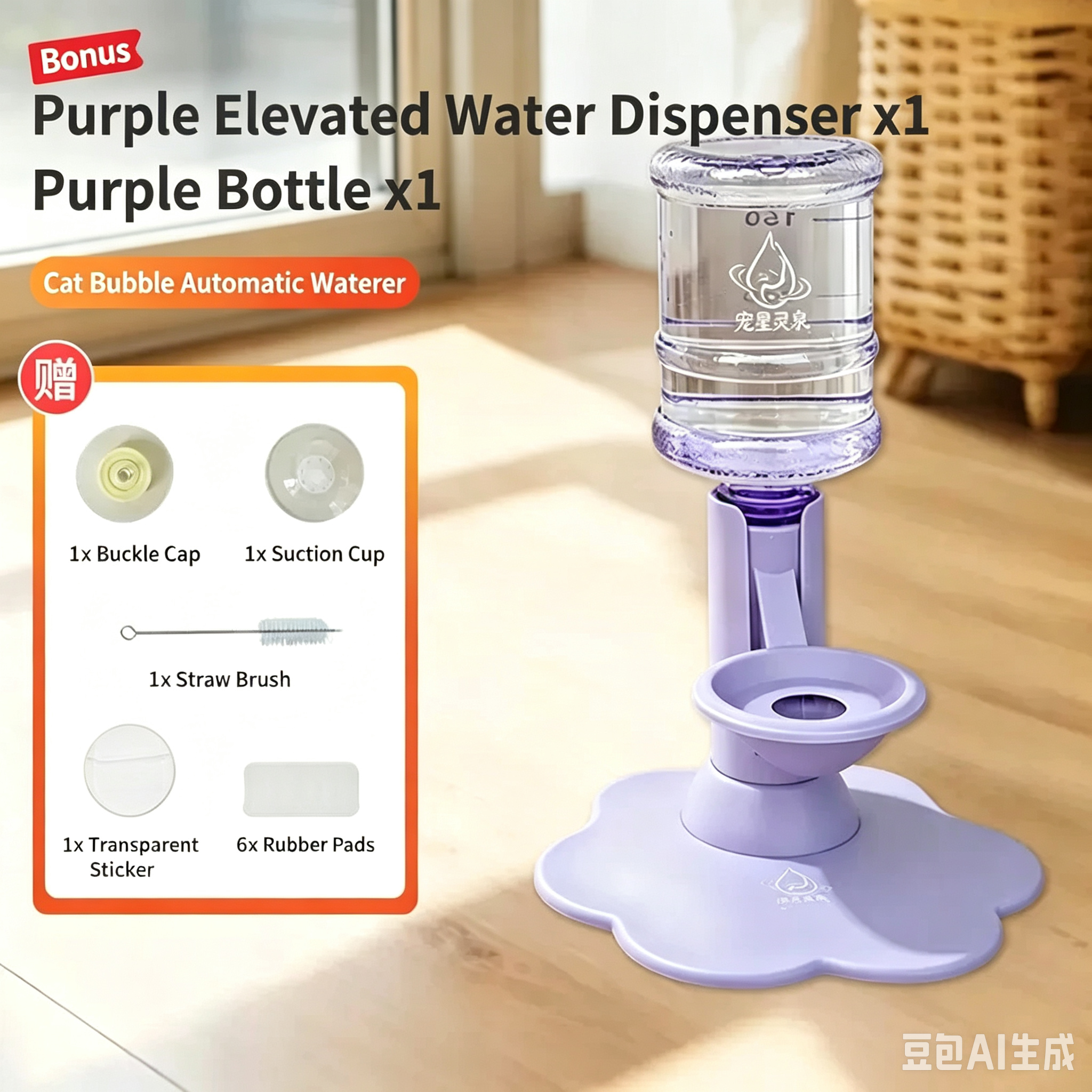 Gravity Pet Water Dispenser Stand – With or Without Bottle