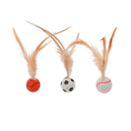 Bouncy Feather Sports Ball Toys for Indoor Cats
