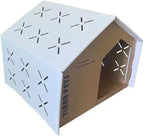 Cardboard Cat House with Integrated Scratching Pad
