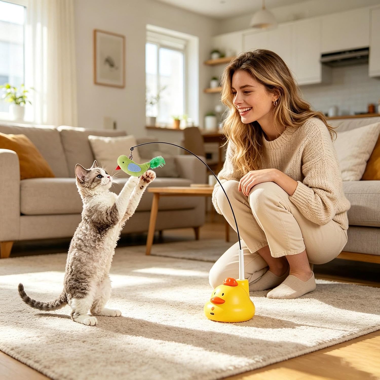 Automatic Rotating Interactive Cat Teaser Toy