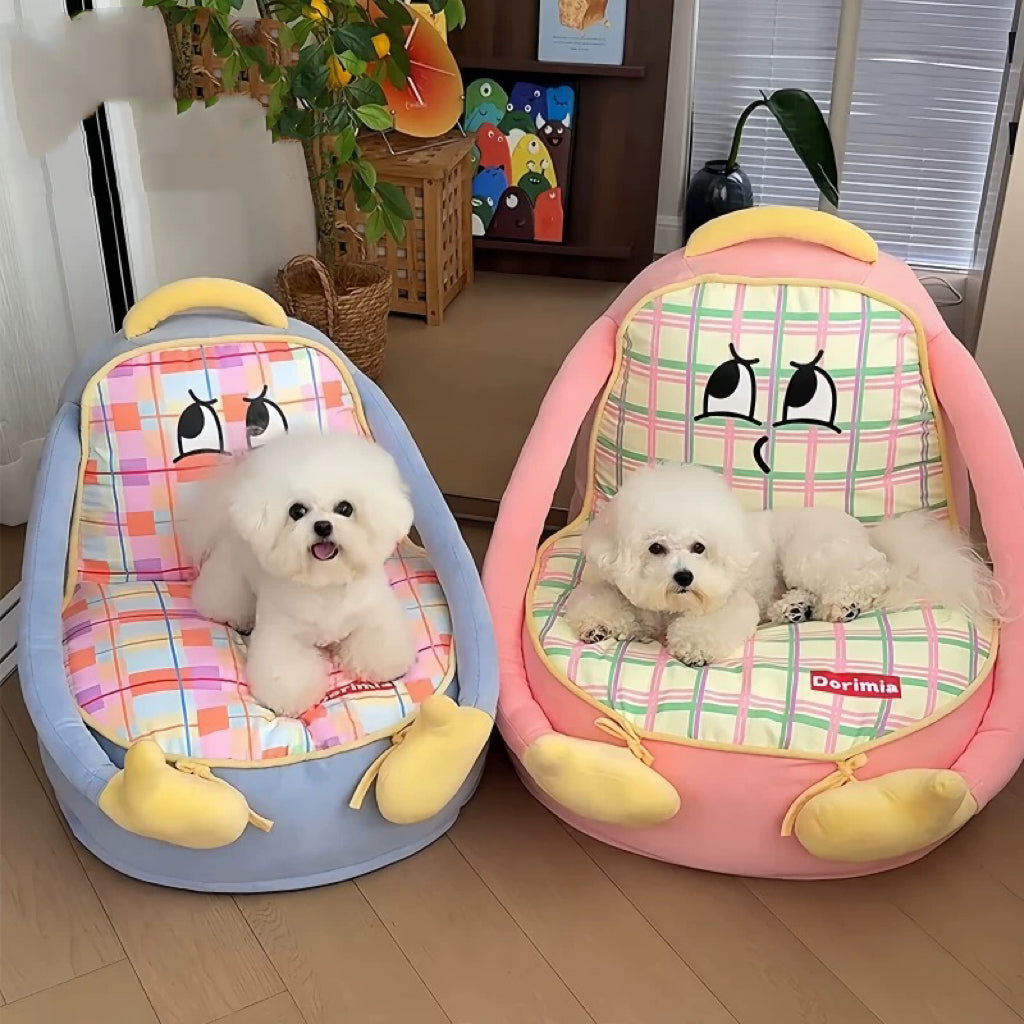 Cartoon Plush Pet Sofa Bed – 2 Colors, 3 Sizes