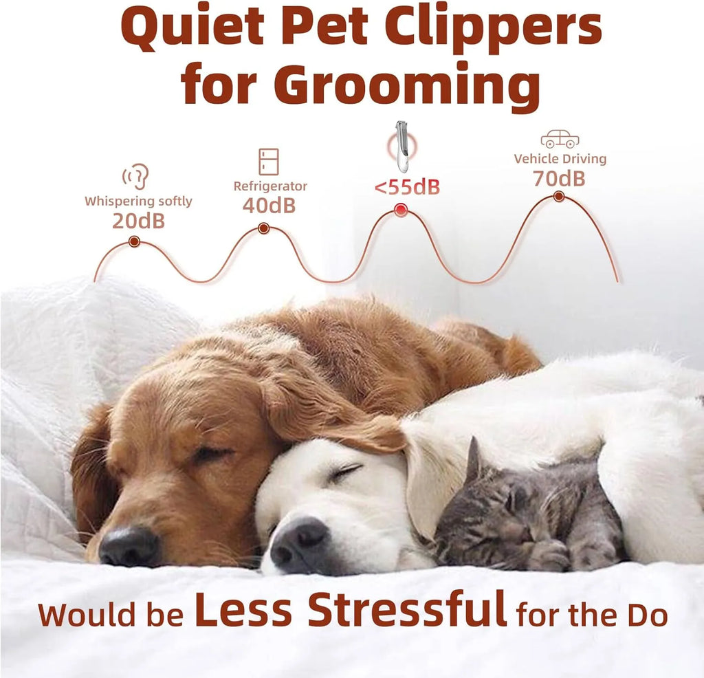 Rechargeable Pet Hair Suction Clipper – Single or 2-Piece Set