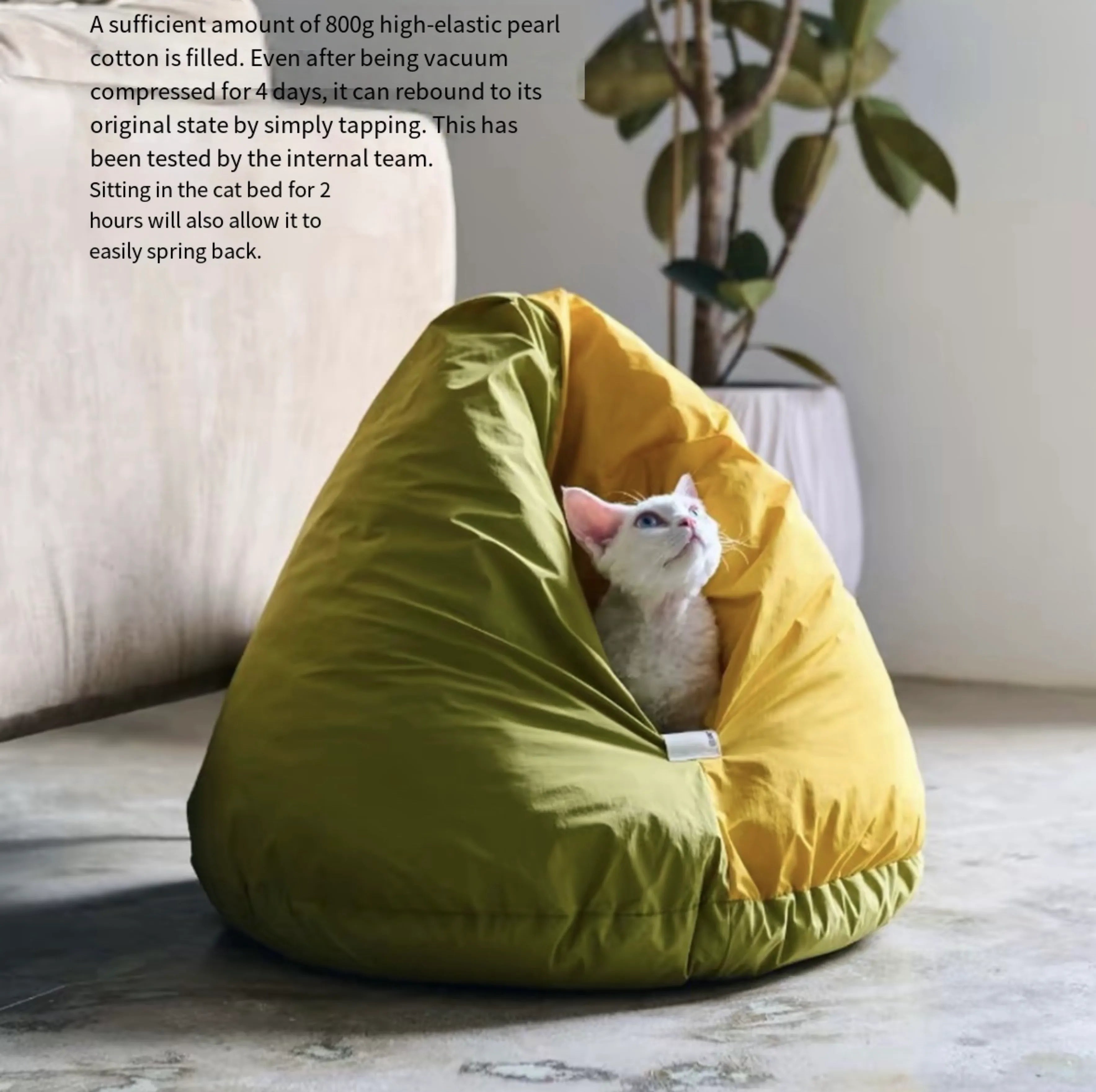 Beanbag-Style Cat Cave Bed – 4 Designs