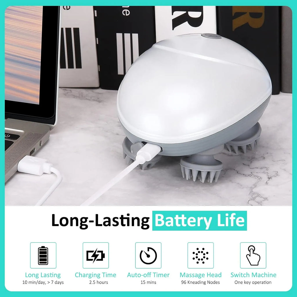 Rechargeable 4-Head Pet Massager – 4 Colors