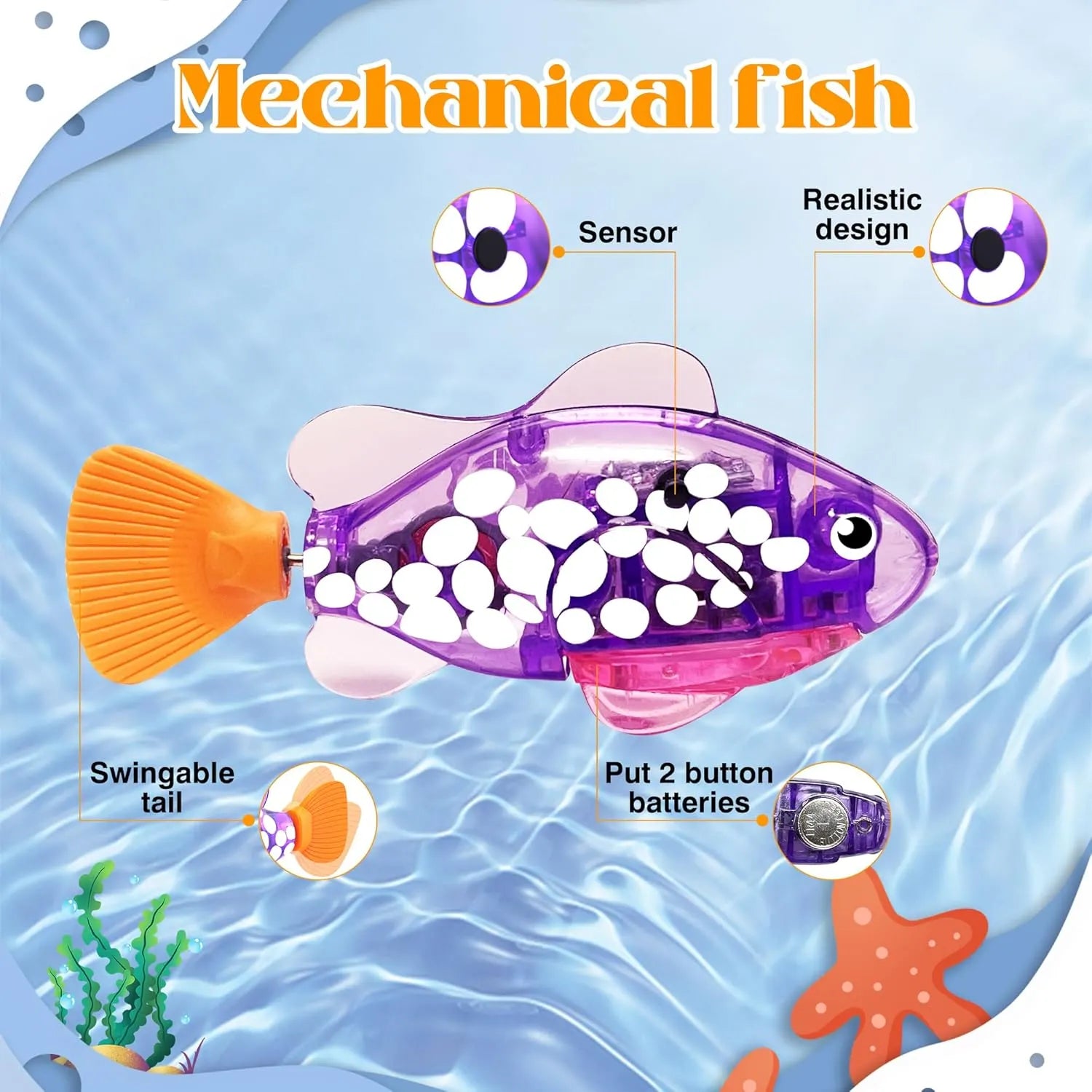 Swimming Robot Fish Pet Toys – 6-Piece Set
