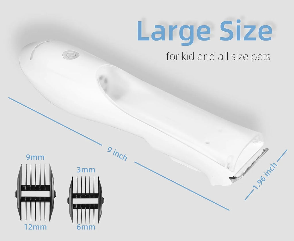 Rechargeable Pet Hair Suction Clipper – Single or 2-Piece Set