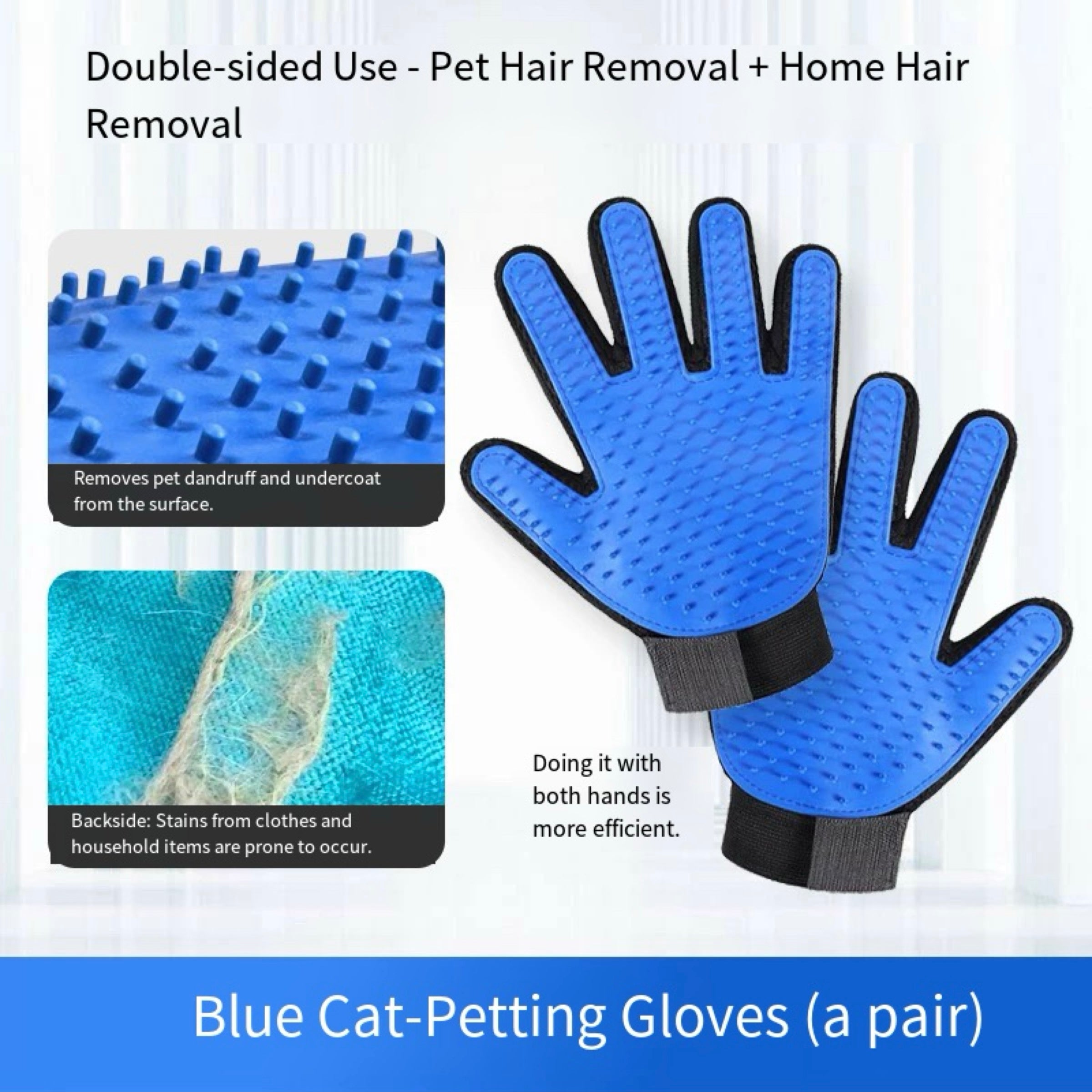 Double-Sided Pet Grooming Gloves – 1 Pair