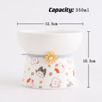 Cute Printed Raised Ceramic Cat Bowl – 4 Designs