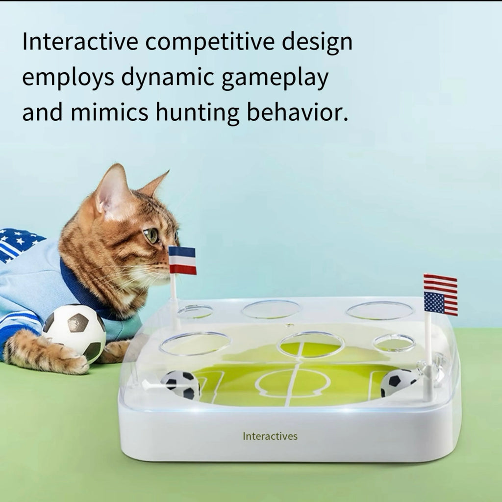 Interactive Tabletop Soccer Game for Cats