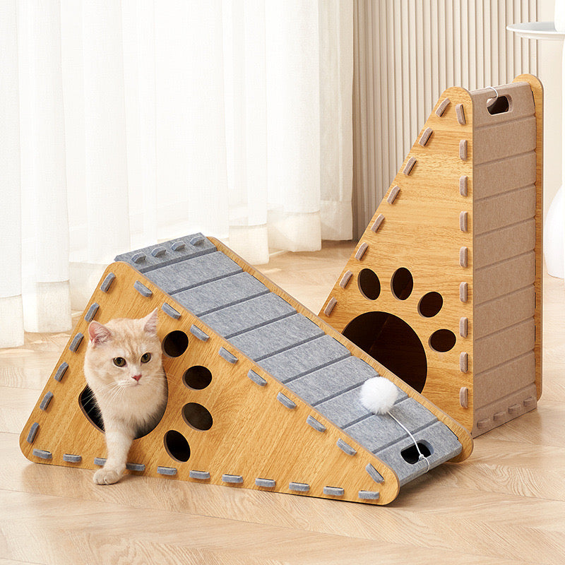 A-Frame Cat Scratcher House with Ramp – Multiple Styles